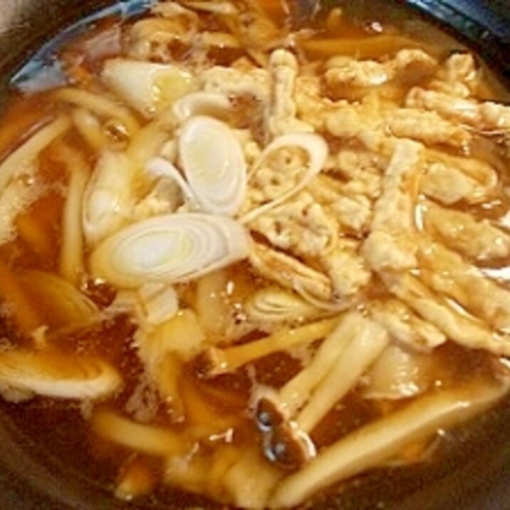 イカフライ きのこ ごぼう煮込み あんかけ うどん